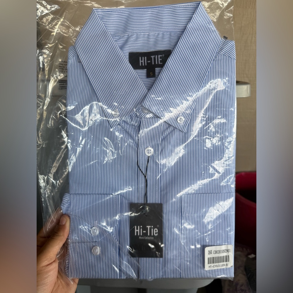 Blue Striped Dress Shirt Men’s